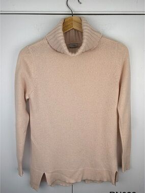 Halogen 100% Cashmere Turtleneck Sweater Blush Pink XXS Petite